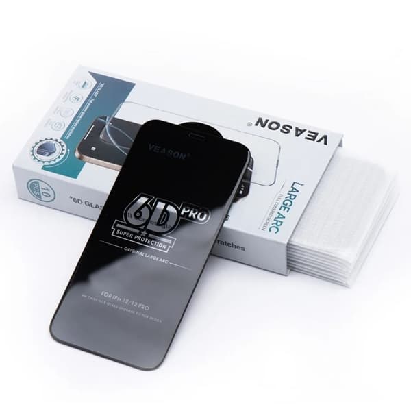 Veason iPhone 15/16 Härdat glas Skärmskydd 6D Pro (10in1) - Svart