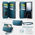 Miniatyrbild 3 av 5: Caseme iPhone 14 Pro Max Plånboksfodral RFID Blocking Zipper - Grön