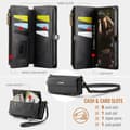 Miniatyrbild 3 av 5: Caseme iPhone 15 Plus Plånboksfodral RFID Blocking Zipper - Svart
