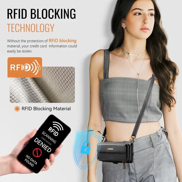 Caseme iPhone 15 Plus Plånboksfodral RFID Blocking Zipper - Svart