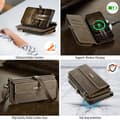 Miniatyrbild 4 av 5: Caseme iPhone 14 Pro Max Plånboksfodral RFID Blocking Zipper - Brun