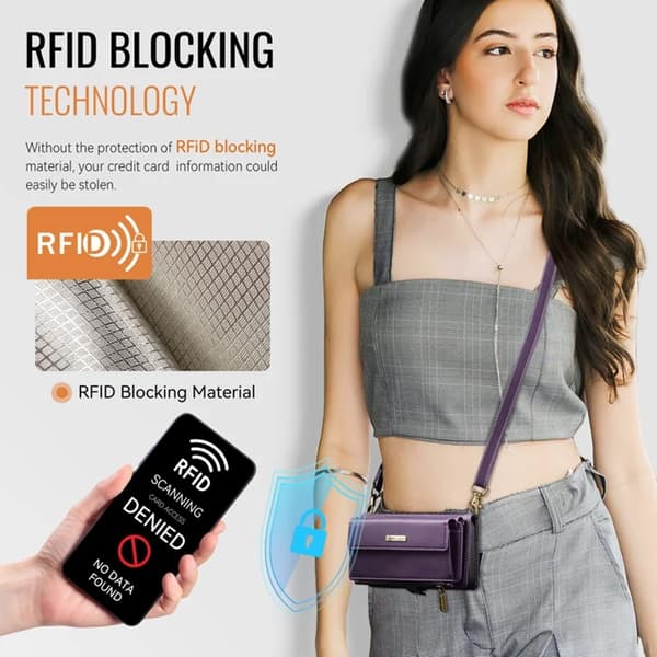 Caseme iPhone 14 Pro Max Plånboksfodral RFID Blocking Zipper - Lila