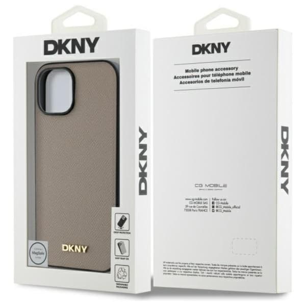 DKNY iPhone 15 Mobilskal MagSafe Grained Metal Logo