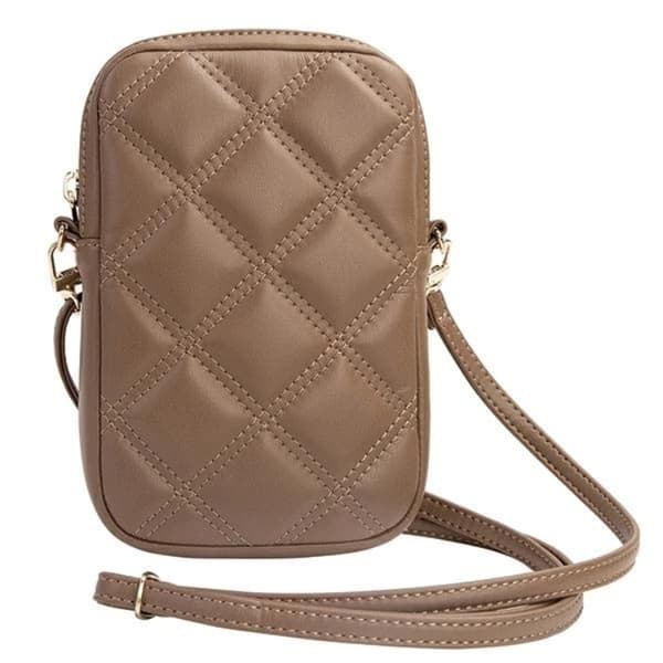Guess Mobilväska Zip Quilted 4G - Brun