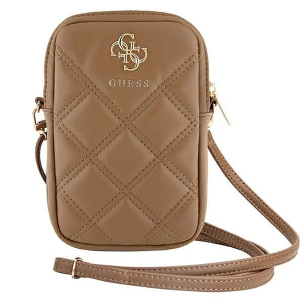 Guess Mobilväska Zip Quilted 4G - Brun