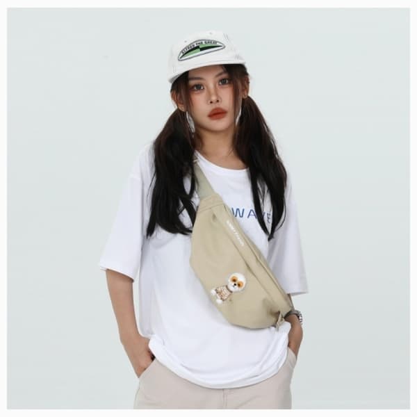 Nimmy Axelväska Crossbody Glasses Cool Dog - Khaki