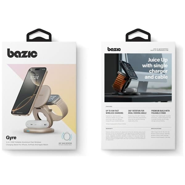 Energea Trådlös laddare iPhone/Apple Watch/Airpods Foldable - Guld