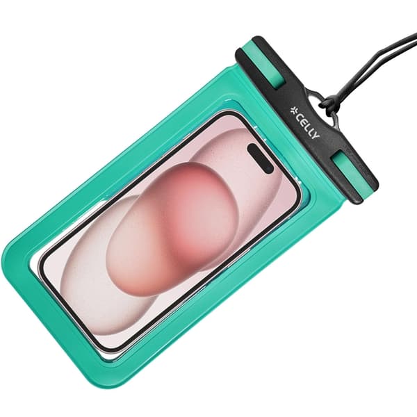 Celly Splashbag Vattentät Mobilfodral IP68 max 6.9" - Turkos