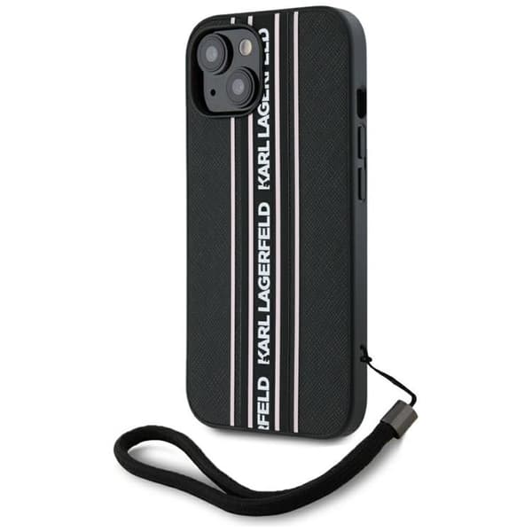 Karl Lagerfeld iPhone 15 Mobilskal Athleisure Stripes Cord - Rosa