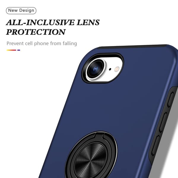 Till iPhone 16ex Hybrid skal med Finger Ring - Blå