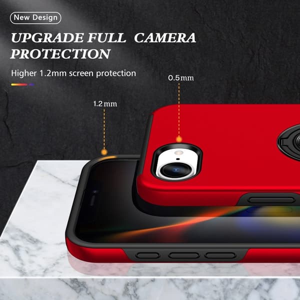 For iPhone 16ex Hybrid-deksel med Fingerring