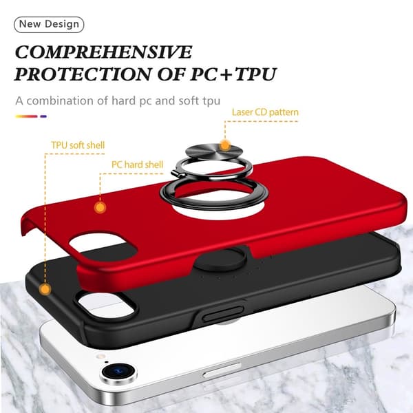 For iPhone 16ex Hybrid-deksel med Fingerring
