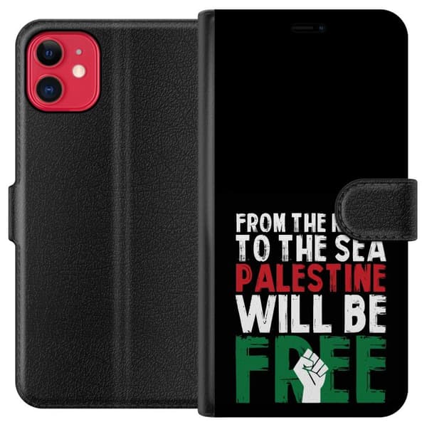 Apple iPhone 11 Plånboksfodral Free Palestine – politiskt statement med kraftfullt grafiskt uttryck