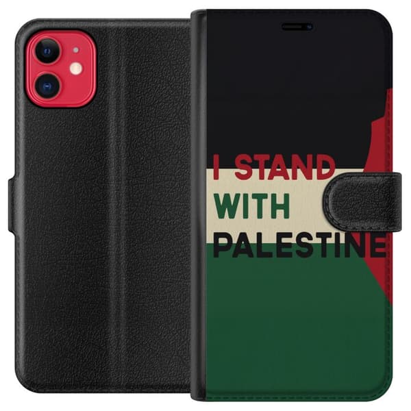 Apple iPhone 11 Lompakkokotelo Pysähdy Palestiinan puolesta - solidaarisuussuunnittelu vahvalla viestillä