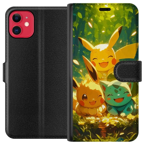 Apple iPhone 11 Lompakkokotelo Pixelmonster pelityyli - värikäs muotoilu retroa rakastaville pelaajille