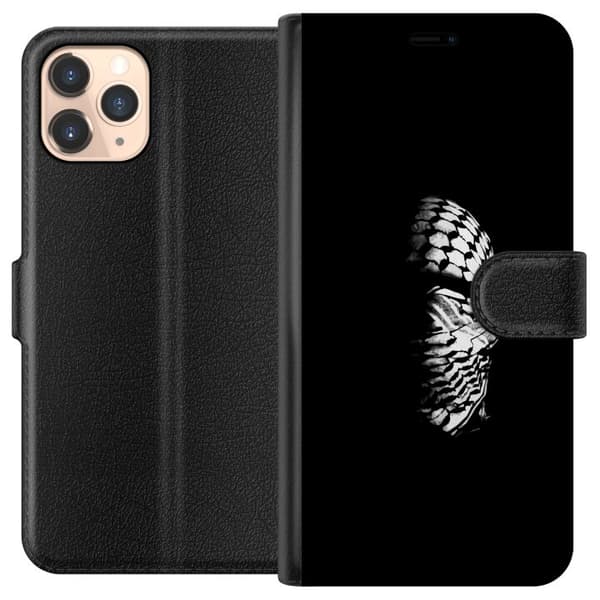 Apple iPhone 11 Pro Lommeboketui Keffiyeh-mønster - klassisk svart-hvit palestinsk sjal med kulturell betydning
