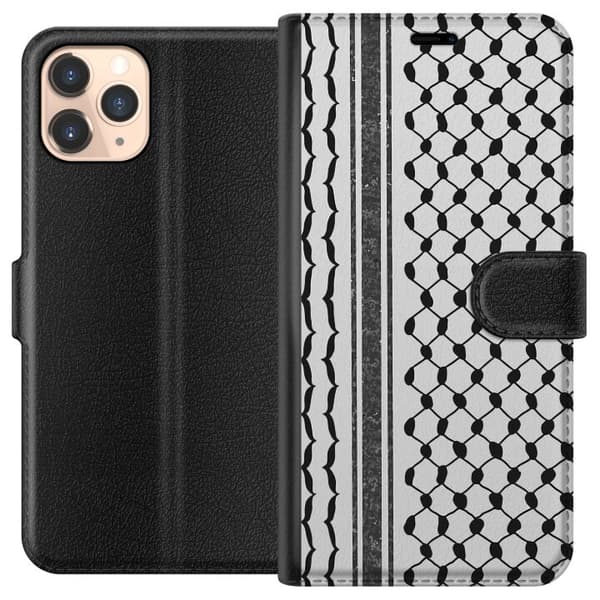 Apple iPhone 11 Pro Lompakkokotelo Palestiinalainen kuvio - perinteiseen tyyliin inspiroima keffiyeh-kangas