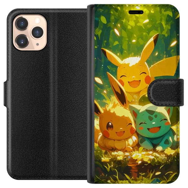 Apple iPhone 11 Pro Tegnebogsetui Pixelmonster spillestil - farverig design til retro-elskende gamere