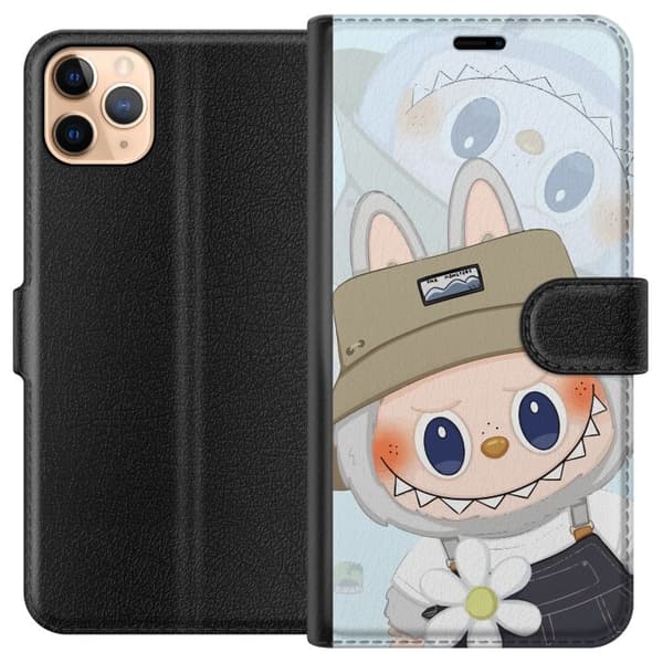 Apple iPhone 11 Pro Max Tegnebogsetui Labubu med hat - Pop Mart figur Mr. Butcher i retro-stil med karakter
