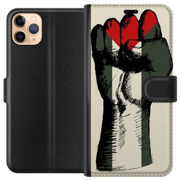 Apple iPhone 11 Pro Max Lommeboketui Hand knyttet i Palestinas farger - kraftig symbol for frihetsbevegelsen