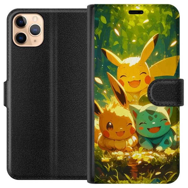 Apple iPhone 11 Pro Max Lompakkokotelo Pixelmonster pelityyli - värikäs muotoilu retroa rakastaville pelaajille