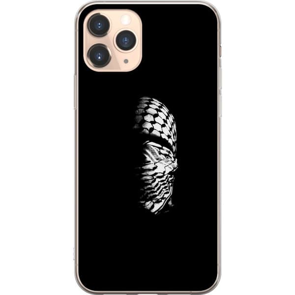 Apple iPhone 11 Pro Läpinäkyvä kuori Keffiyeh-kuviointi - klassinen palestiinalainen mustavalkoinen shaali, jolla on kulttuurinen merkitys
