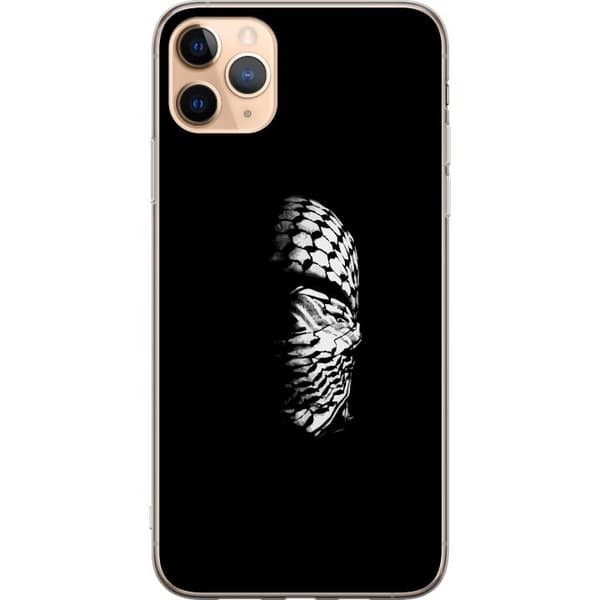 Apple iPhone 11 Pro Max Gjennomsiktig deksel Keffiyeh-mønster - klassisk svart-hvit palestinsk sjal med kulturell betydning