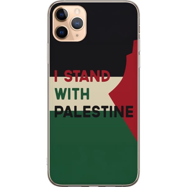 Apple iPhone 11 Pro Max Gennemsigtig cover Stå sammen med Palæstina - solidaritetsdesign med en stærk besked