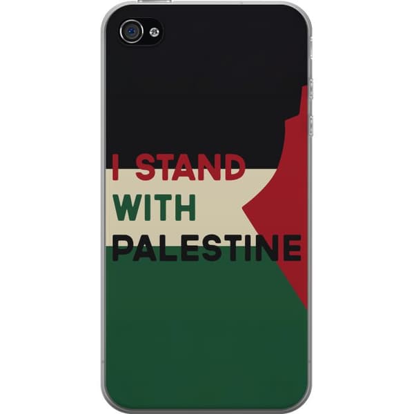 Apple iPhone 4s Läpinäkyvä kuori Pysähdy Palestiinan puolesta - solidaarisuussuunnittelu vahvalla viestillä
