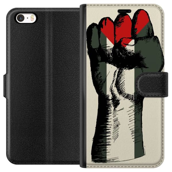Apple iPhone 5s Lompakkokotelo Käsi sidottu Palestinan väreihin - voimakas symboli vapausliikkeelle