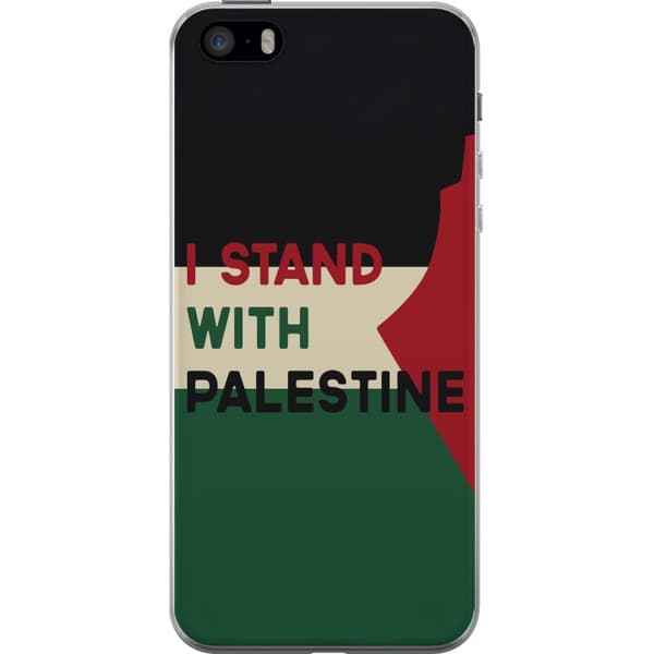 Apple iPhone 5s Läpinäkyvä kuori Pysähdy Palestiinan puolesta - solidaarisuussuunnittelu vahvalla viestillä