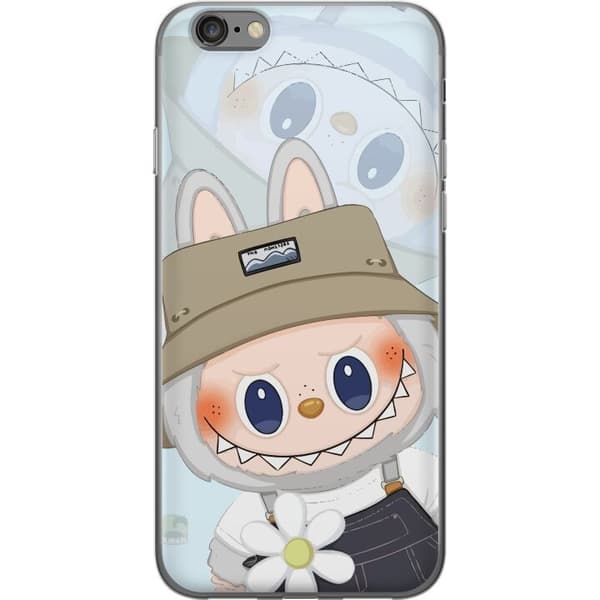 Apple iPhone 6 Gennemsigtig cover Labubu med hat - Pop Mart figur Mr. Butcher i retro-stil med karakter