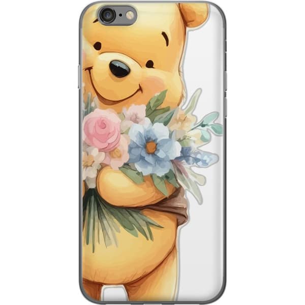 Apple iPhone 6 Gjennomsiktig deksel Nalle Puh med blomster - klassisk barnefavoritt i en blomstrende vår miljø