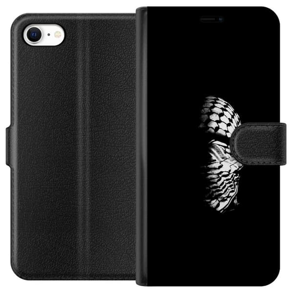 Apple iPhone 6s Tegnebogsetui Keffiyeh-mønster - klassisk sort-hvid palæstinensisk tørklæde med kulturel betydning