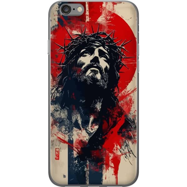 Apple iPhone 6s Gennemsigtig cover Jesus med kors - kristent motiv med stærk symbolik om tro og håb