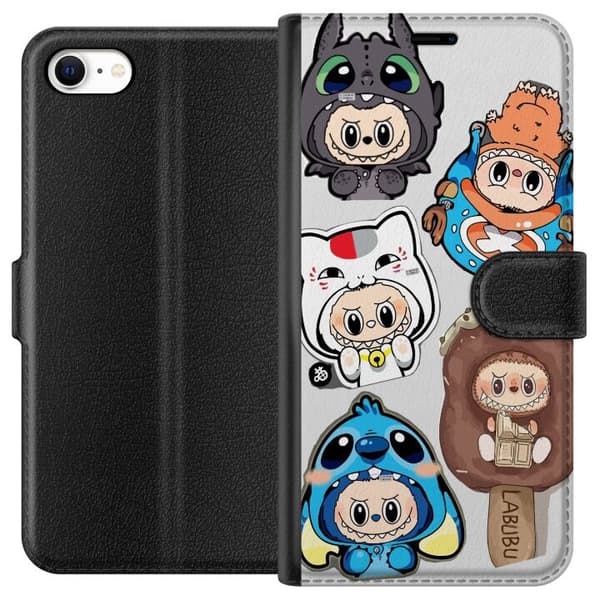 Apple iPhone 6 Tegnebogsetui Labubu figur samling - Pop Mart Labubu The Monsters i farverigt design