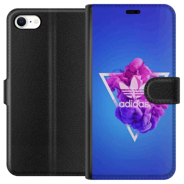 Apple iPhone 6 Tegnebogsetui Adidas-inspireret blåt design - sporty motiv med retrovibe i blå toner