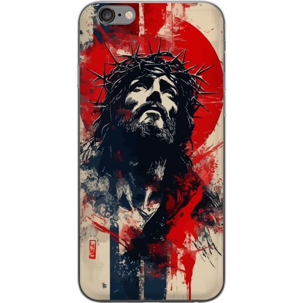 Apple iPhone 6s Plus Gennemsigtig cover Jesus med kors - kristent motiv med stærk symbolik om tro og håb