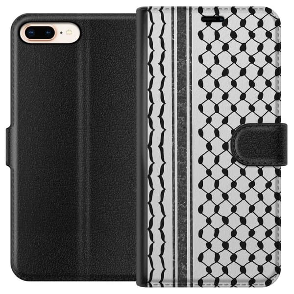 Apple iPhone 7 Plus Tegnebogsetui Palæstinensisk mønster - inspireret af traditionel stil keffiyeh-stof
