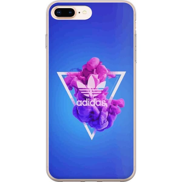 Apple iPhone 7 Plus Gennemsigtig cover Adidas-inspireret blåt design - sporty motiv med retrovibe i blå toner