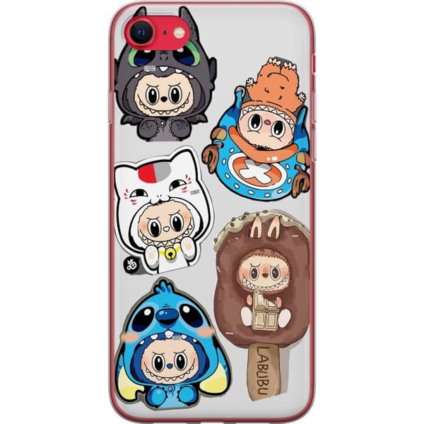 Apple iPhone 7 Gennemsigtig cover Labubu figur samling - Pop Mart Labubu The Monsters i farverigt design