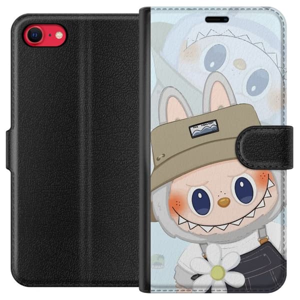 Apple iPhone 8 Plånboksfodral Labubu med hatt – Pop Mart-figur Mr. Butcher i retro stil med karaktär