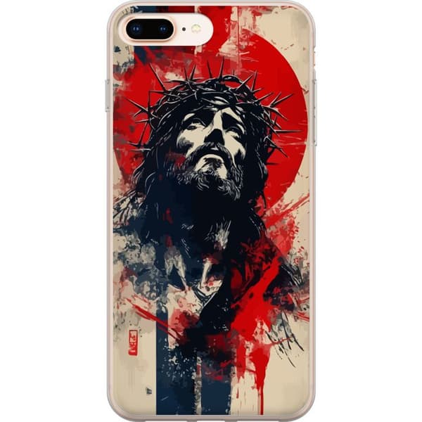 Apple iPhone 8 Plus Genomskinligt Skal Jesus med kors – kristet motiv med stark symbolik om tro och hopp