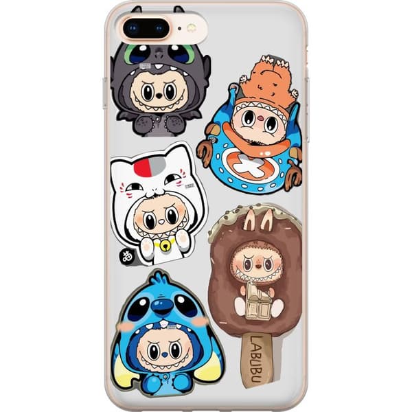 Apple iPhone 8 Plus Genomskinligt Skal Labubu figursamling – Pop Mart Labubu The Monsters i färgglad design