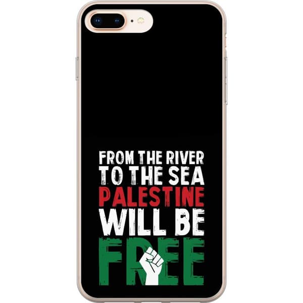 Apple iPhone 8 Plus Genomskinligt Skal Free Palestine – politiskt statement med kraftfullt grafiskt uttryck
