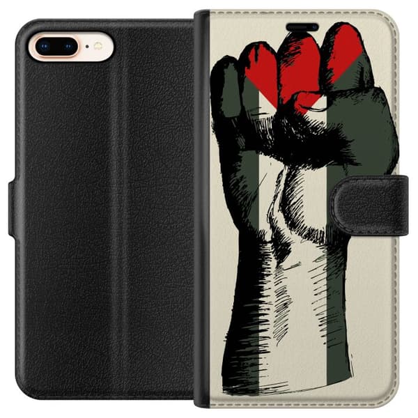 Apple iPhone 8 Plus Lommeboketui Hand knyttet i Palestinas farger - kraftig symbol for frihetsbevegelsen