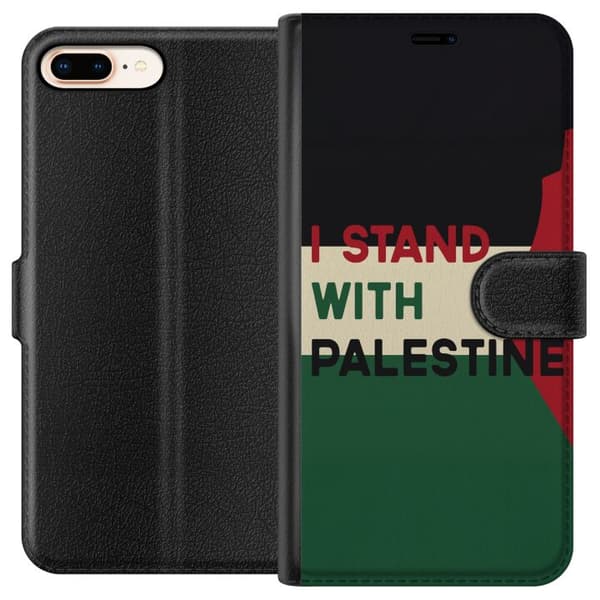 Apple iPhone 8 Plus Tegnebogsetui Stå sammen med Palæstina - solidaritetsdesign med en stærk besked
