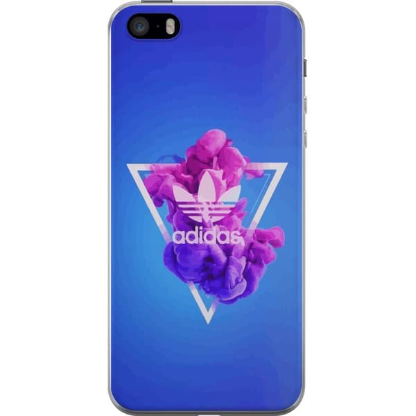 Apple iPhone SE (2016) Gjennomsiktig deksel Adidas-inspirert blått design - sporty motiv med retro vibe i blåtoner