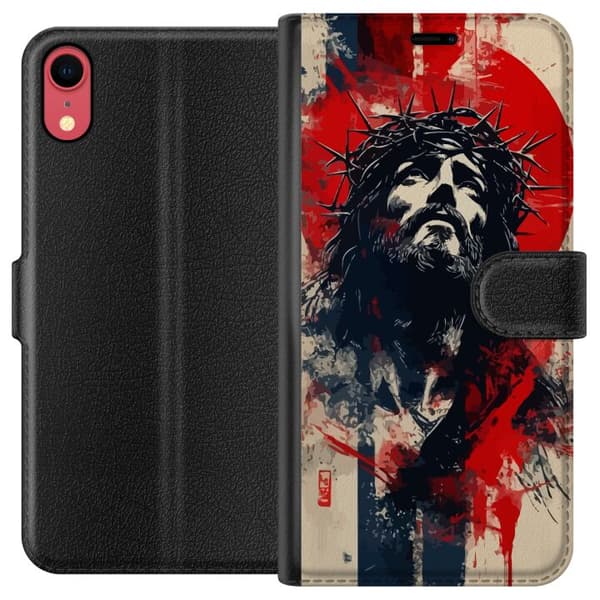 Apple iPhone XR Lommeboketui Jesus med kors - kristent motiv med sterk symbolikk om tro og håp