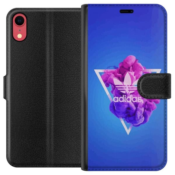Apple iPhone XR Tegnebogsetui Adidas-inspireret blåt design - sporty motiv med retrovibe i blå toner